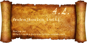 Andrejkovics Lotti névjegykártya